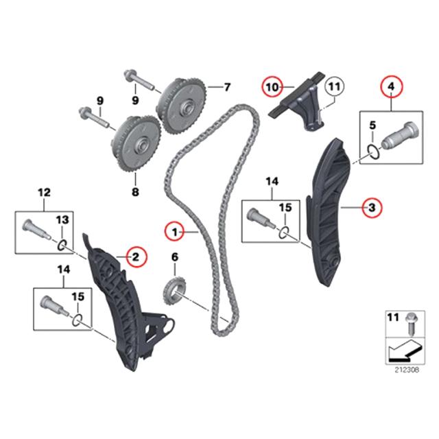 MINI タイミングチェーン テンショナーセット R55 R56 R57 R58 MINI BMW 純正 タイミングチェーン テンショナー ミニ R55 R56