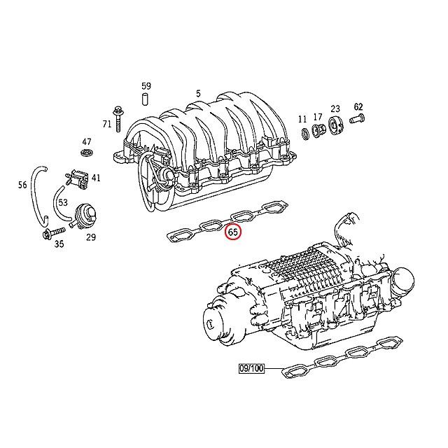 インテークマニホールド ガスケット　メルセデスベンツ Mクラス W164　ML500　M113 V8エンジン｜centpiashop｜02