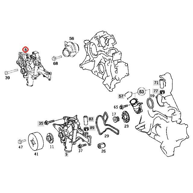 純正 ウォーターポンプ　メルセデスベンツ Eクラス W211　E55AMGコンプレッサー　M113 V8エンジン｜centpiashop｜02