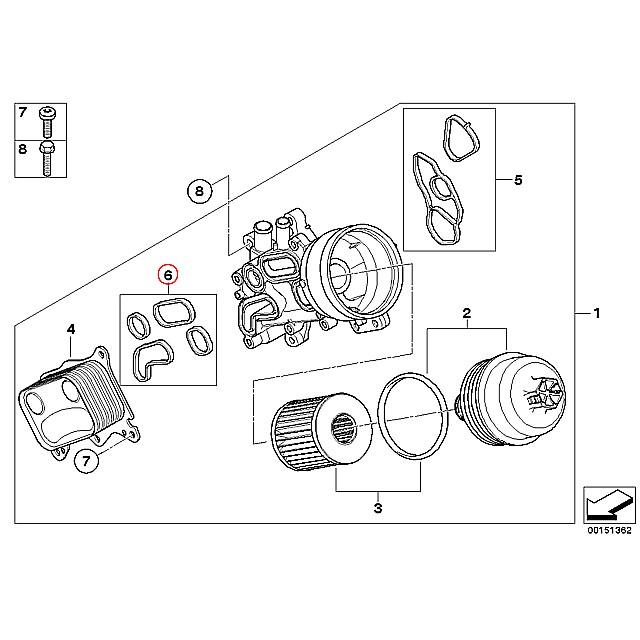 オイルクーラー ガスケット　MINI(ミニ) R55 R56 R57 R58 R59 R60 R61　クーパーS ジョンクーパーワークス　MHJCW MM16 MMJCW ZG16 JCWGP　N14 N18 直4エンジン｜centpiashop｜02