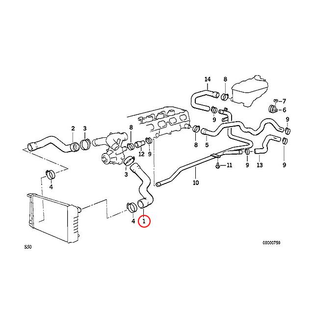 純正 ラジエター アッパーホース　BMW 3シリーズ E36　M3 M3.2　CK32 CL32 CM32 M3B M3C｜centpiashop｜02