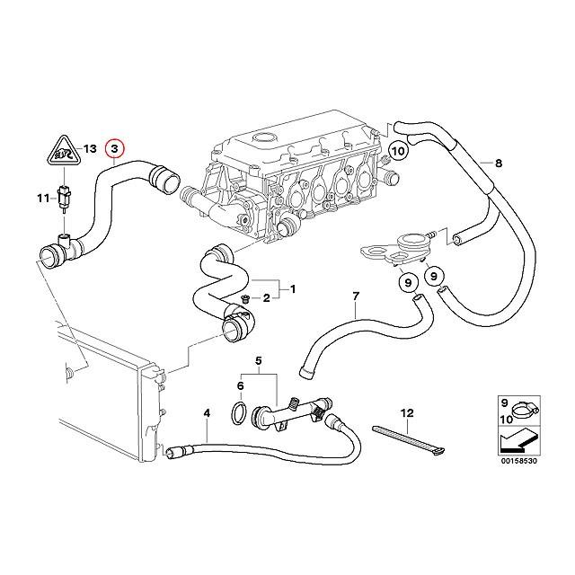 ラジエター ラジエーター ロアホース　BMW 3シリーズ E46　318Ci 318i　AL19　リターンホース｜centpiashop｜02