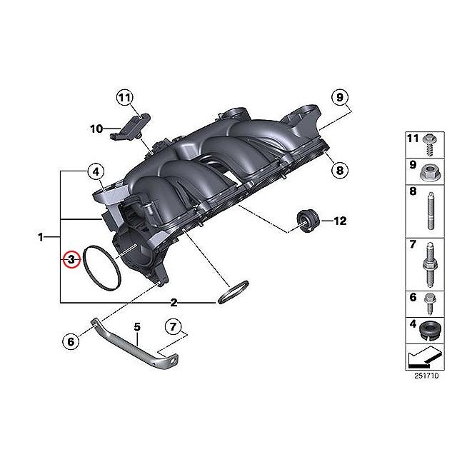 インテークマニホールドガスケット BMW MINI(ミニ) F20 R55 R56 R57 ... インテークマニホールドガスケット BMW MINI(ミニ) F20 R55 R56 R57 ...