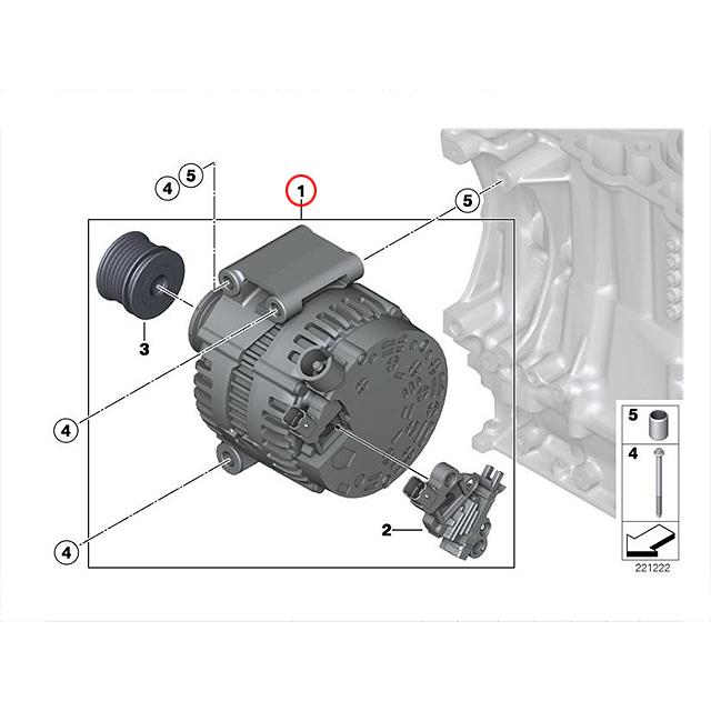 オルタネーター 14V 150A MINI(ミニ) R55 R56 R57 R58 R59 R60 R61 クーパー クーパーS ジョンクーパーワークス ワン ZF16 ZG16 JCWGP SR16 SU16 SUJCW SV16の画像