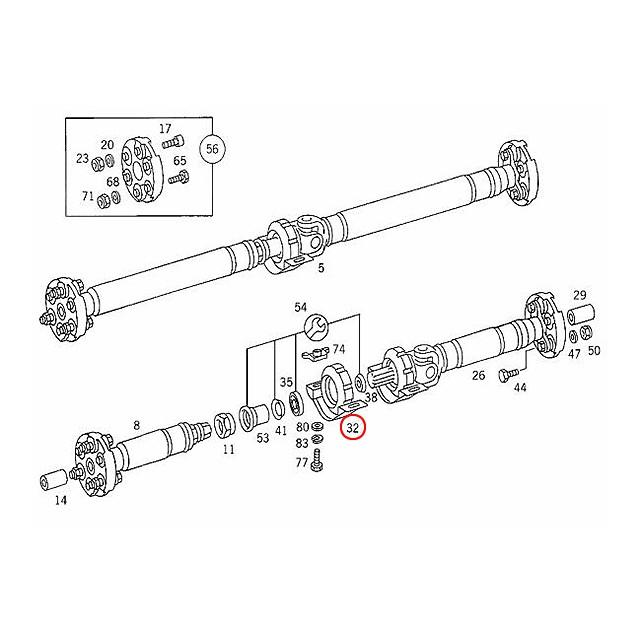 プロペラシャフト センターベアリング サポート メルセデスベンツ R107 W124 W126 :1244100781:セントピア