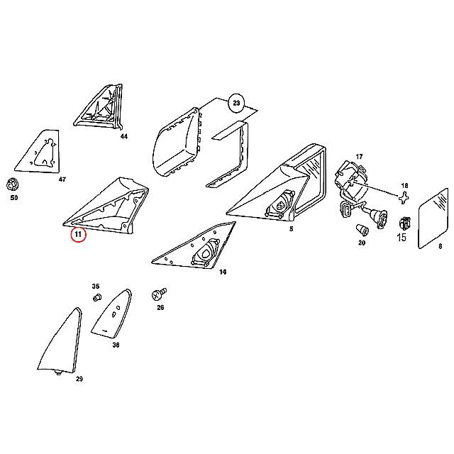 Mercedes-Benz（メルセデス・ベンツ） 純正品 ドアミラーキャップ 右側
