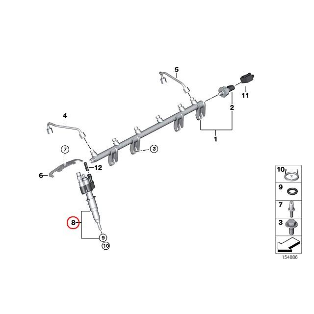 BMW E90 E91 N53 N43 エンジン用インジェクター BMW 純正品 インジェクター 3シリーズ E90 E91 E92 320i 325i