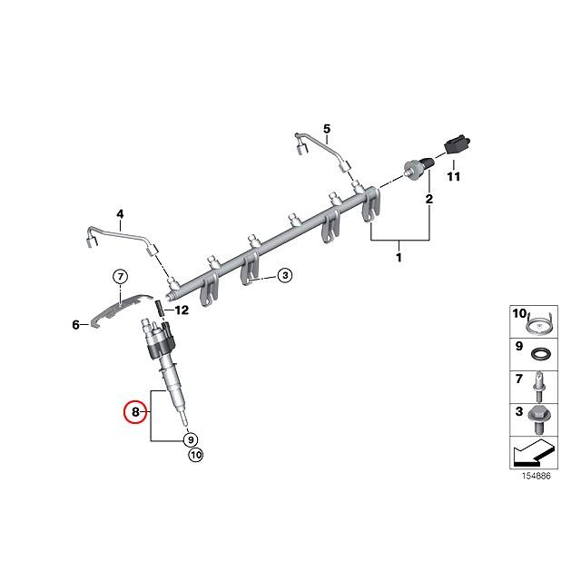 純正 インジェクター　BMW　E82 E87 E88 E90 E91 E92　N43(直4) N53(直6)エンジン　インジェクションノズル 燃料噴射口｜centpiashop｜02