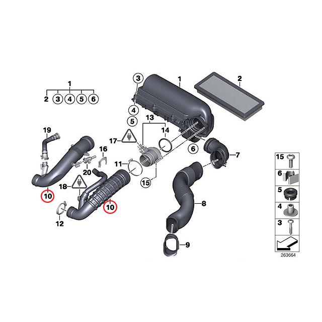 MINI（ミニ） 純正品 インテークエアダクト R55 R56 R57 R58 R59 R60