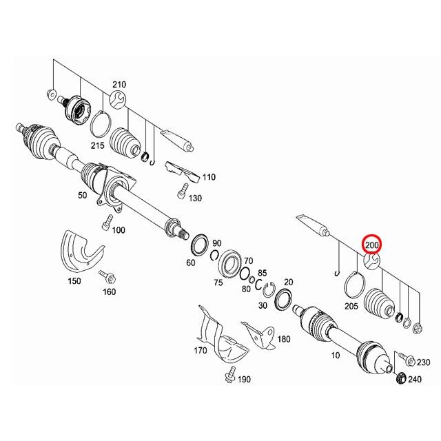 ドライブシャフト ブーツ フロント インナー 左右共通(片側) メルセデスベンツ Bクラス W245 B170 B180 B200 86.5mm|centpiashop|02