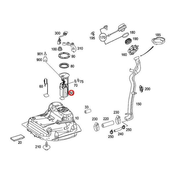 燃料ポンプ フューエルポンプ　メルセデスベンツ Aクラス W169　A170 A180 A200｜centpiashop｜02