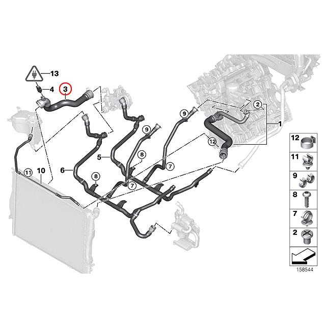 ラジエター ラジエーター ロアホース　BMW X1シリーズ E84　18i　VL18　リターンホース｜centpiashop｜02