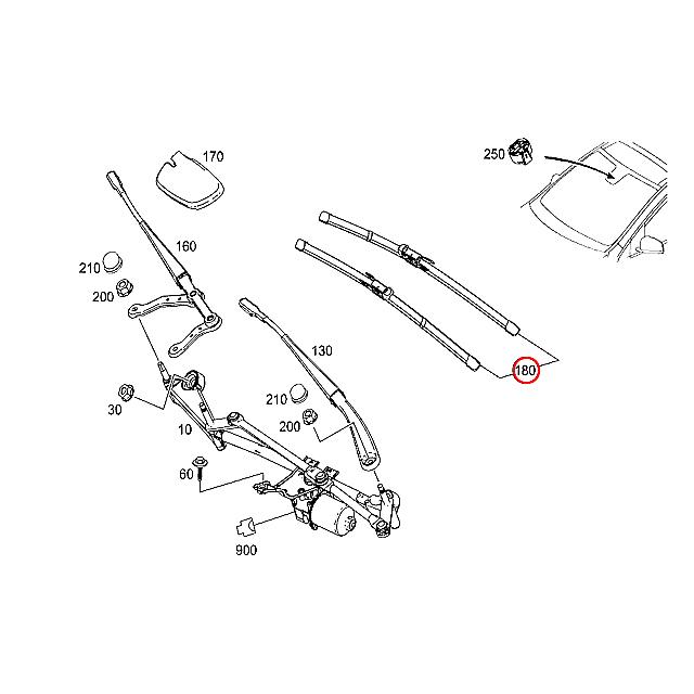 Mercedes-Benz フロント ワイパーブレード 左右セット