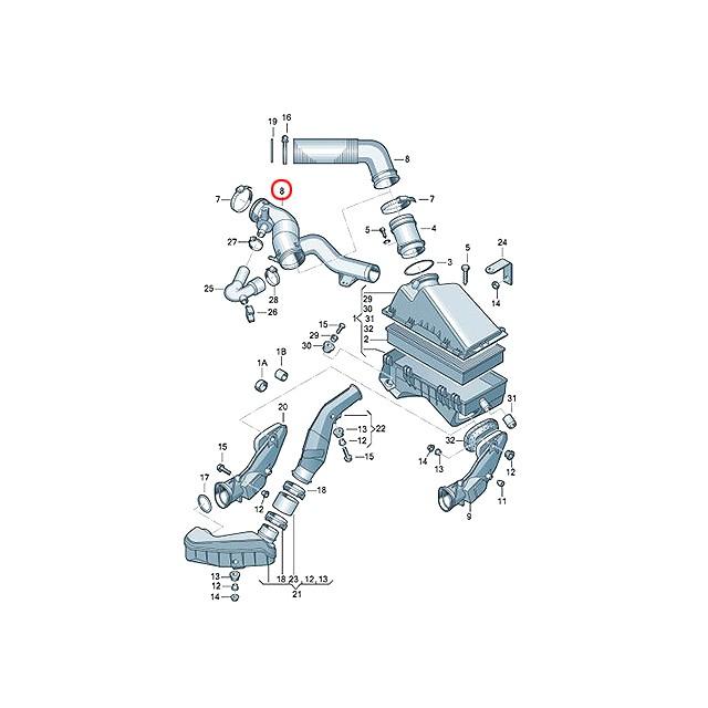 フォルクスワーゲン（Volkswagen） エアインテークホース