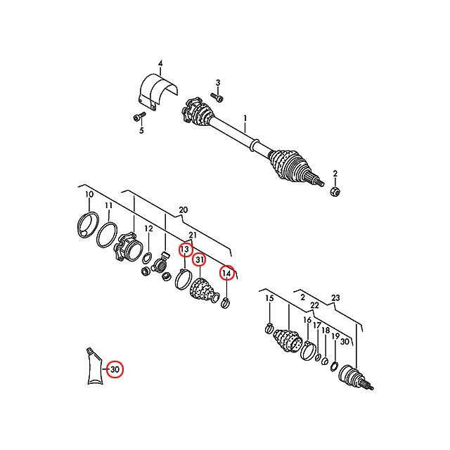 フォルクスワーゲン ドライブシャフト ブーツ フロント インナー