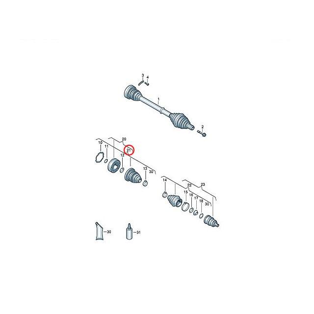 ドライブシャフト ブーツ フロント リア共通 インナー アウディ TT 8NAPXF 8NAUQ 8NBAMF 8NBFVF 8NBHEF 8NBVR