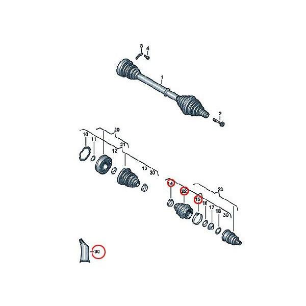 フォルクスワーゲン（Volkswagen） ドライブシャフト ブーツ フロント