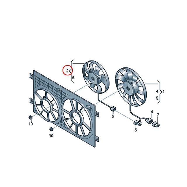 フォルクスワーゲン ラジエター 電動ファン 295mm パサート
