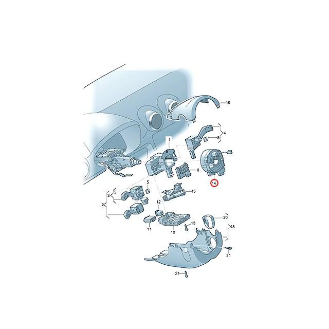 Audi ステアリング スパイラルケーブル アウディ TT/TTS/TTRS 8JBUBF  