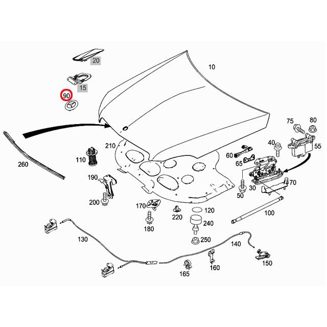 Mercedes-Benz（メルセデス・ベンツ） 純正品 ボンネットバッチ 青 C