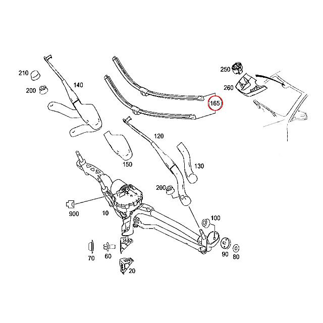 エアロ ワイパーブレード フロント 左右セット　メルセデスベンツ Cクラス W204　C200 C250 C300 C63AMG　右ハンドル車｜centpiashop｜02