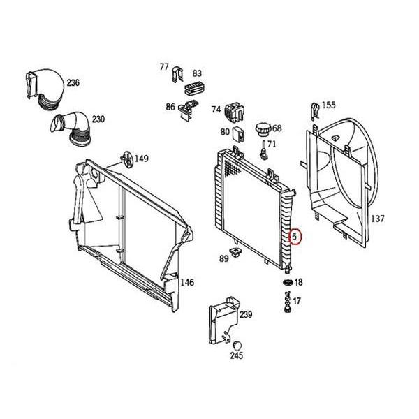 ラジエター　メルセデスベンツ　Eクラス　W210　E400　M119　E420　V8エンジン　E50AMG　E430