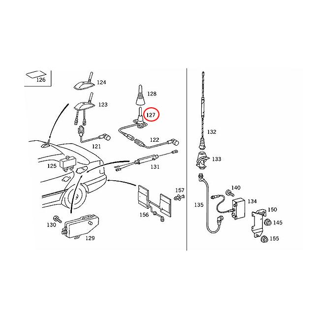 Mercedes-Benz（メルセデス・ベンツ） 純正品 アンテナベース W202