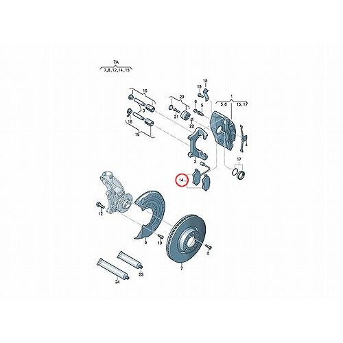 Audi（アウディ） ブレーキパッド フロント 左右セット TT/TTS 8JBUBF