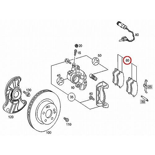 ブレーキパッド フロント 左右セット メルセデスベンツ Cクラス W203 C180 C200 C230 C240 C280 C320_1