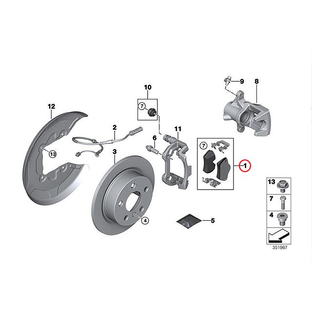 BMW MINI リヤブレーキパッド MINI（ミニ） BMW MINI F56 F55 F57 One Cooper クーパーS リア リヤ