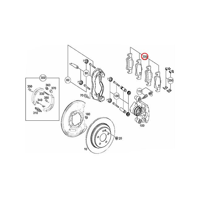 Mercedes-Benz（メルセデス・ベンツ） ブレーキパッド リア 左右セット