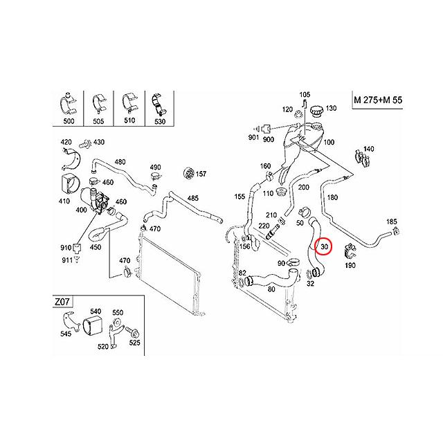 Mercedes-Benz（メルセデス・ベンツ） ラジエター アッパーホース W221 C216 : セントピア ショッピングストア - 通販 ...