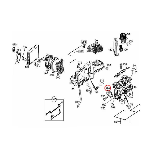 メルセデスベンツ MB W204 エアコンクーリング エアコンユニット ヒーターエアコンユニット Mercedes-Benz（メルセデス・ベンツ） エアコン フラップモーター R231