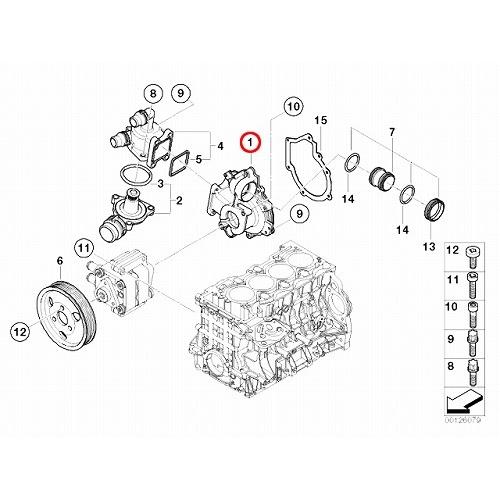 ウォーターポンプ　BMW 3シリーズ E90 E91 E92　320i　VA20 VR20 WA20　N46 直4エンジン 
