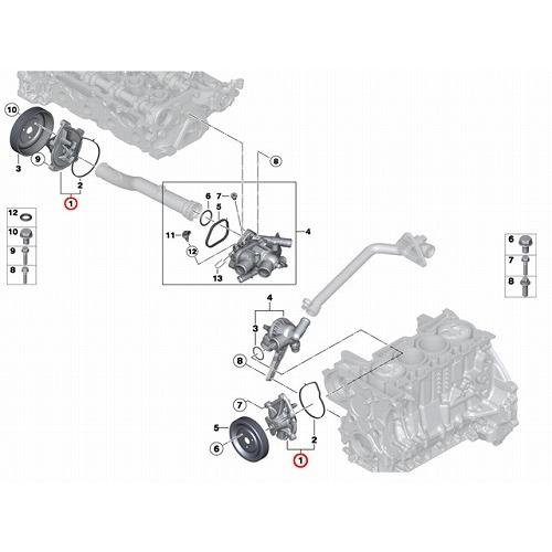 ウォーターポンプ　BMW MINI(ミニ)　F20　R55 R56 R57 R58 R59 R60 R61　N12 N13 N14 N16 N18 直4エンジン｜centpiashop｜02