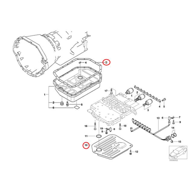 ATオイルフィルター + オイルパンガスケット BMW X5シリーズ E53 4.4i 4.6is FB44 FB46