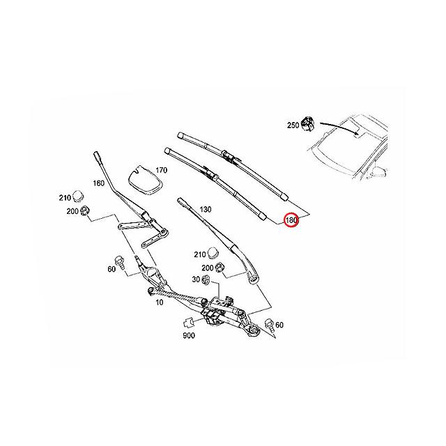 W246 ベンツ Bクラス 純正 フロント ワイパーブレード 左右SET ① 正規純正OEM メルセデスベンツ ベンツ フロント ワイパーブレード