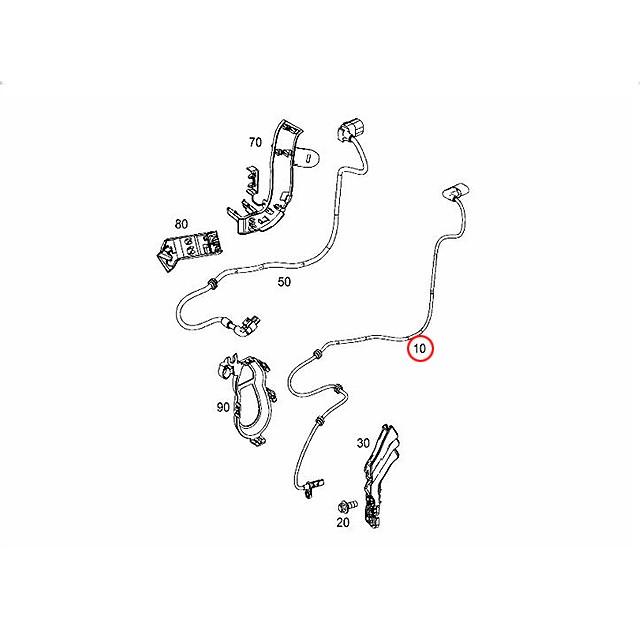 ABSセンサー リア 左右共通(1本) メルセデスベンツ Aクラス W176 A180 A250 A45AMG