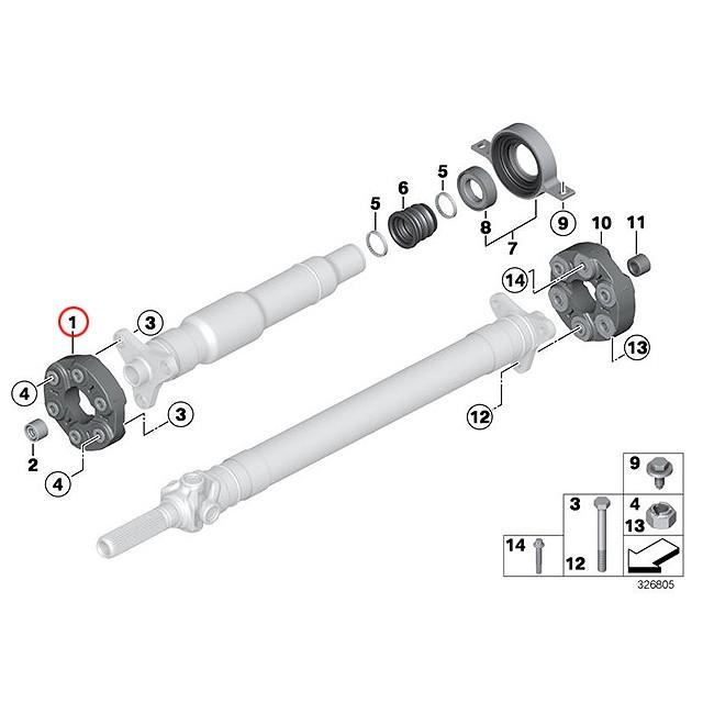 コンパニオンプレート ジョイントディスク BMW X5シリーズ E53 3.0i 4.4i 4.6is FA30 FA30N FB44 FB46_1