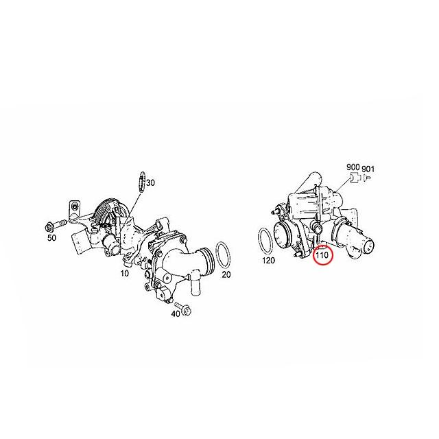 Mercedes-Benz（メルセデス・ベンツ） 純正品 サーモスタット 97度開弁