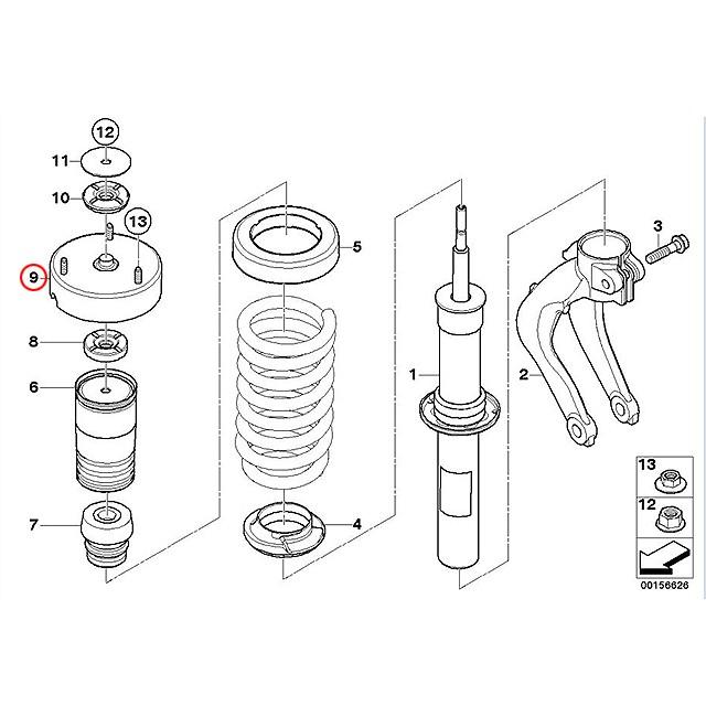 アッパーマウント フロント 左右共通 BMW X5シリーズ E70 3.0si 35d 35i 4.8i 50i FE30 FE48 ZV30S ZV44S ZW30S_1