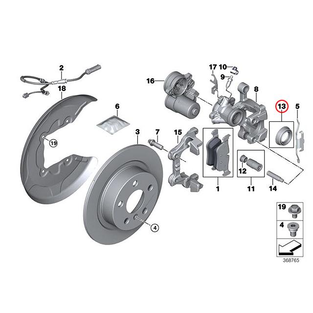 BMW 純正品 ブレーキキャリパー シールキット リア 左右共通(1個) BMW