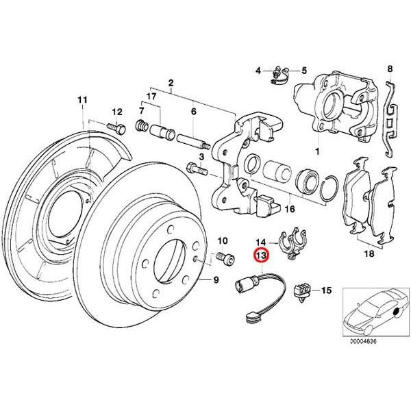 BMW ブレーキパッドセンサー リア BMW Z3シリーズ E36 1.8 1.9 2.0 2.2