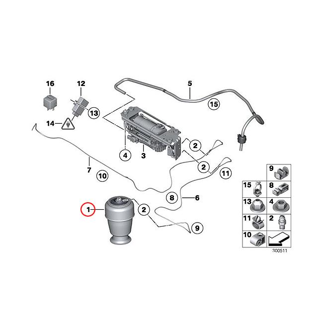 BMW リア エアサス エアスプリング 左右共通(片側分) 5シリーズ