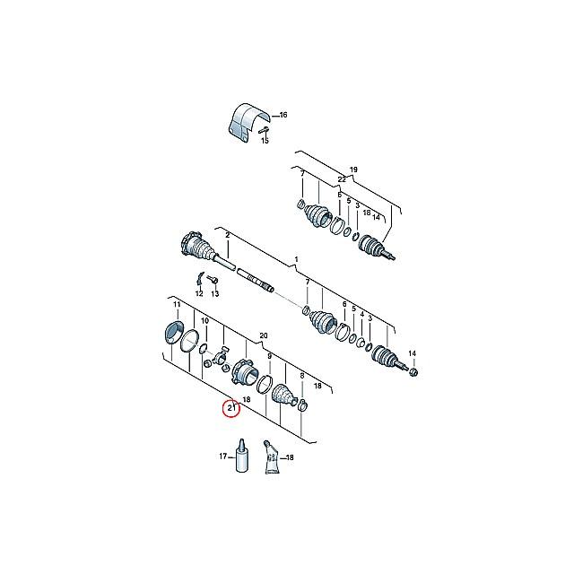 ドライブシャフト ブーツ フロント インナー 左右共通(片側)　アウディ A4/S4/RS4　8EAMBF 8EASNF 8EAUKF 8EBBKF 8EBDV 8EBFB 8EBGBF 8EBWEF　2005年以降｜centpiashop｜02