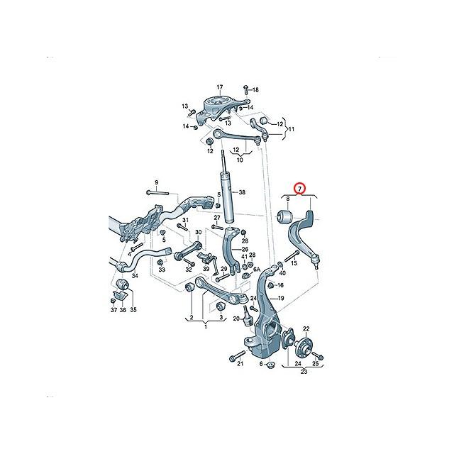 ストラットアーム フロント 左側 後ろ アウディ A6 4GCDN 4GCGWB