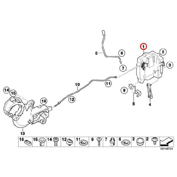 MINI（ミニ） 純正品 ドアロックアクチュエーター フロント 右側 R50