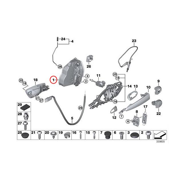 純正 ドアロック アクチュエーター フロント 右側　BMW X1シリーズ E84　18i 20i 25i 28i　VL18 VL20 VL25 VM20　左ハンドル車用｜centpiashop｜02