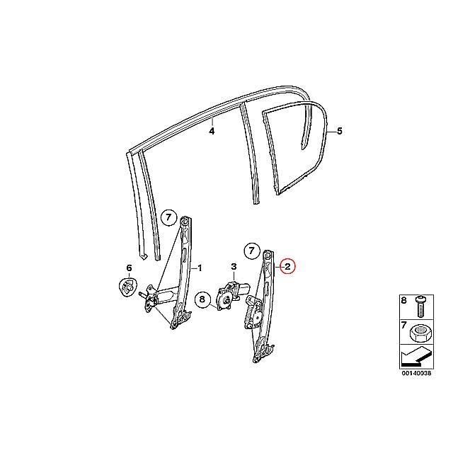  E87 116i リア パワーウィンドウレギュレーター 右 BMW パワーウインドウ レギュレーター リア 右側 BMW 1シリーズ E87