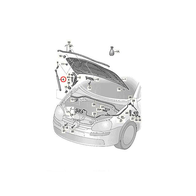 フォルクスワーゲン（Volkswagen） 純正品 ボンネットダンパー 1本
